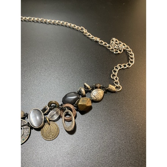 NWT Chico's Chunky Mixed Metal Chain Belt Womens SZ 24-46 Silver Gold Boho - Picture 2 of 5